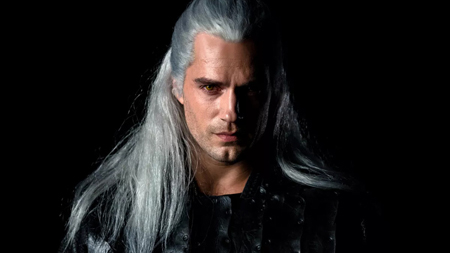 Geralt of Rivia portrayed by Henry Cavill.